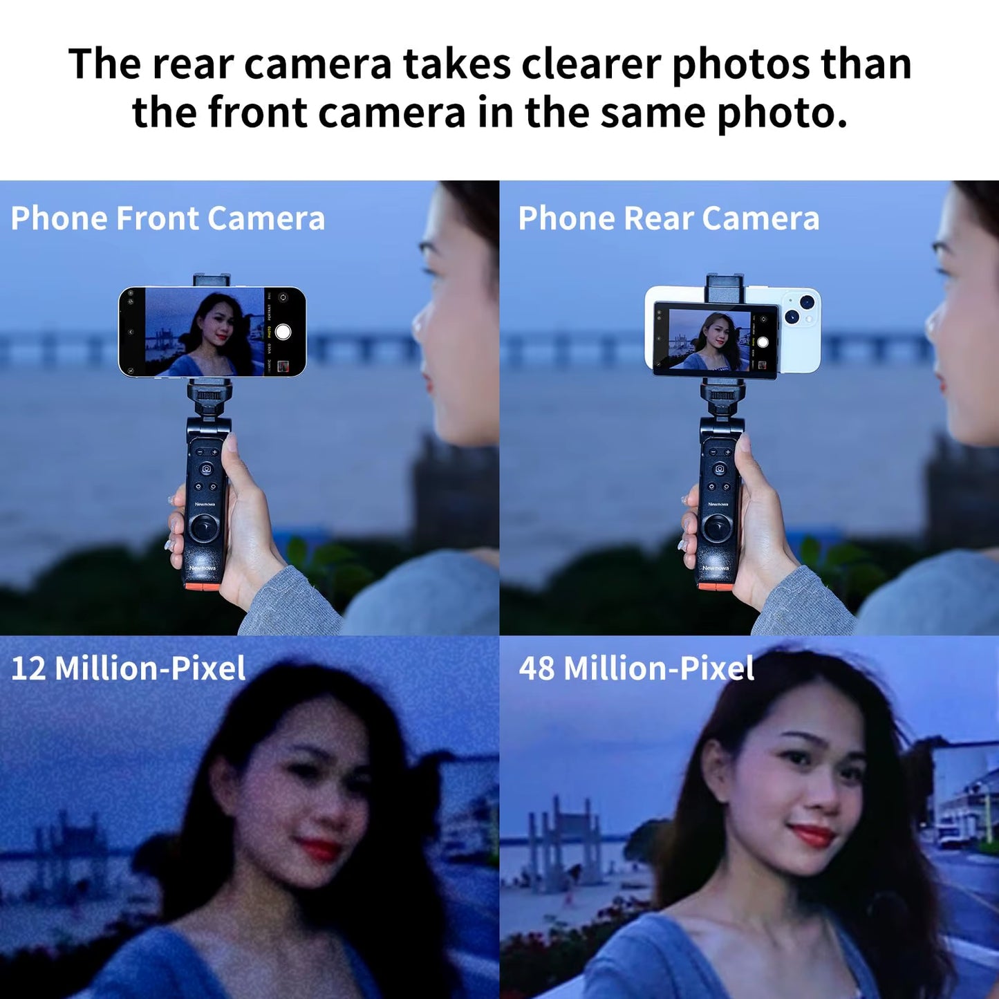 Phone Vlog Selfie Monitor Screen, Using Rear Camera for Selfie Vlog Live Stream Tiktok, Compatible with Iphone Samsung