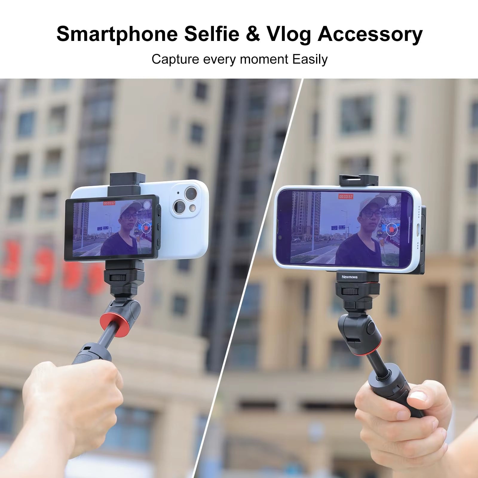 Phone Vlog Selfie Monitor Screen, Using Rear Camera for Selfie Vlog Live Stream Tiktok, Compatible with Iphone Samsung