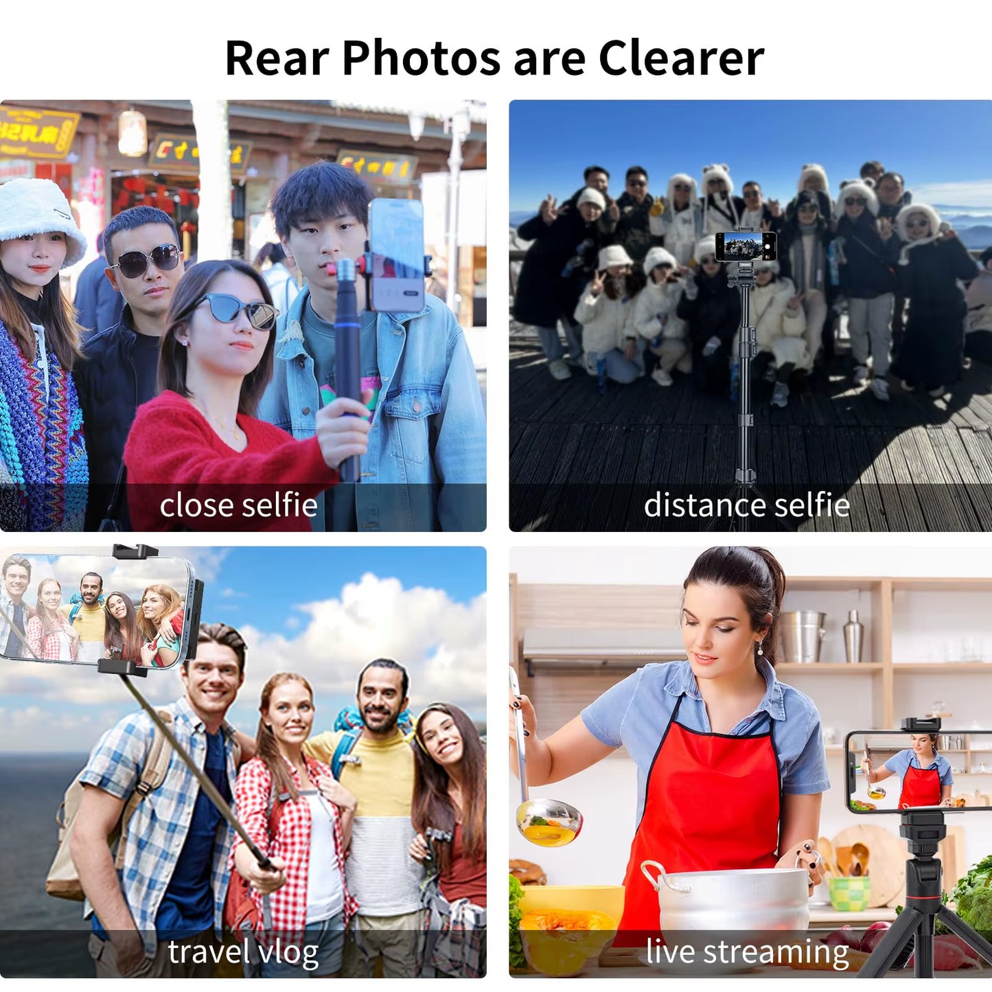Phone Vlog Selfie Monitor Screen, Using Rear Camera for Selfie Vlog Live Stream Tiktok, Compatible with Iphone Samsung